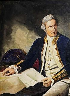 Captain James Cook Portrait, Large Oil Painting, signed & dated