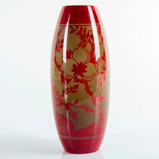 Bernard Moore Flambe Vase with Lemon Blossoms