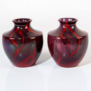 Pair of Royal Doulton Flambe High Fired Vases
