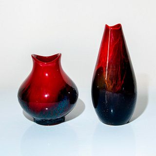 Two Royal Doulton Flambe High Fired Vases