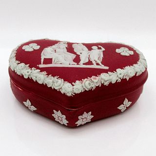 Wedgwood Jasperware Crimson Trinket Box, Small Heart