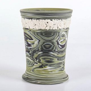 Wedgwood Green Marble Jasperware, Trumpet Vase