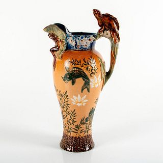 Doulton Lambeth Pitcher with Frog Spout and Lizard Handle