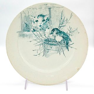Doultons Burslem Plate, Cat and Bird