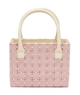 A Chanel Pink Resin Tile Rare Handbag, 8.5" x 6.5" x 3.5".