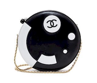 A Chanel Black and White Caviar Leather Rare Yin Yang Bag, 8.75" x 8.75" x 2".