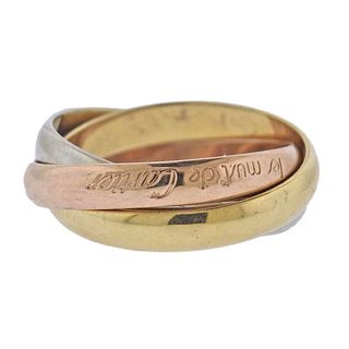 Cartier Trinity 18k Gold Rolling Band Ring 56