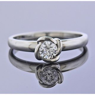Fred Paris Fleur Celeste Platinum GIA Diamond Engagement Ring