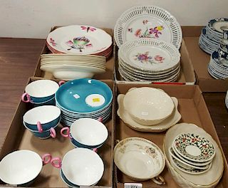 Four box lots including French balloon plates, Minton, Aynsley, Lenox, etc.