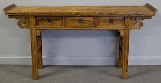 3 Drawer and Carved Asian Console Table.