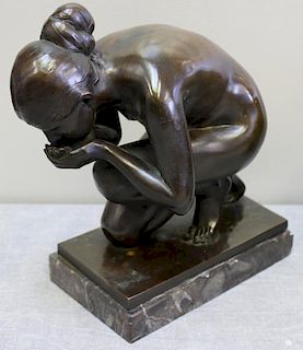 WENCK, Ernst. Signed Bronze Sculpture of a Beauty