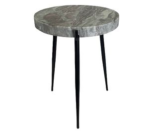 ROUND MODERN IRON BASE TABLE WITH MARBLE TOP