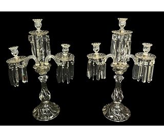 PAIR OF 19th CENTURY BACCARAT CRYSTAL CANDELABRA