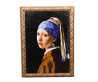GIRL WITH PEARL EARRING ARTIST MADE MOSAIC TILE