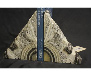 SET OF CALCITE BOOKENDS