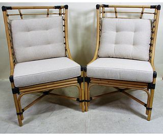 PAIR OF GOLDEN DAYS RATTAN CHAIRS