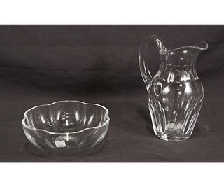 MIXED LOT OF A BACCARAT BOWL & PITCHER