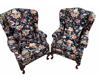 PAIR OF WING CHAIRS