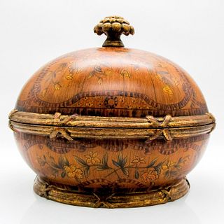 Castilian Imports, Spherical Wooden Hinged Trinket Box