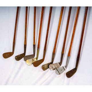 Vintage Set of Nine Assorted Golf Clubs