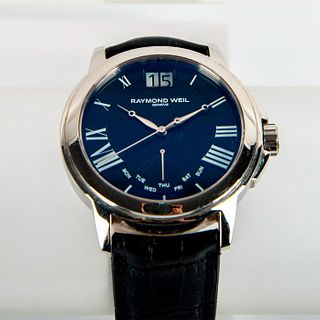 Raymond Weil Tradition Retrograde Black Leather Quartz Watch