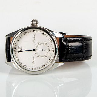 Davis Retro Collection Black Leather Single Hand Watch