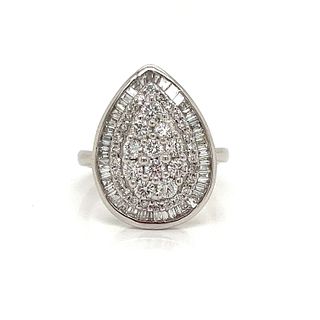 18k Diamond Pear Ring