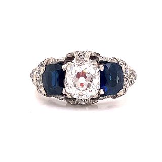 Art Deco Diamond Sapphire RingÂ 
