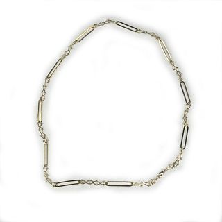 14k Paper Clip/Ball Link Necklace