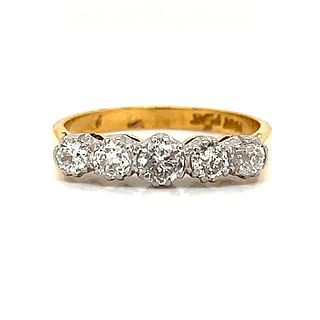 18k Platinum 5 Diamond Ring