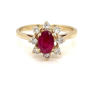 14k Ruby Diamond Engagement Ring