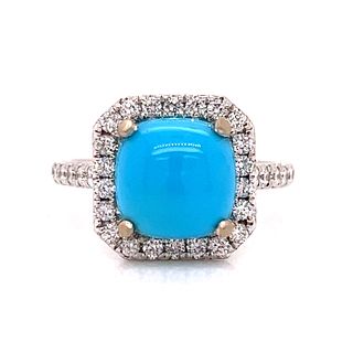 18k Diamond Turquoise Ring