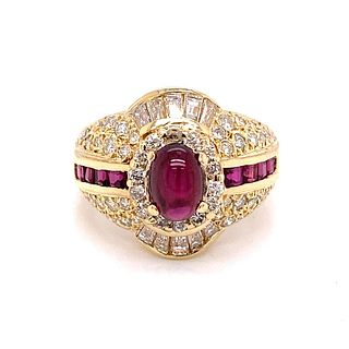 18k Ruby Diamond Ring