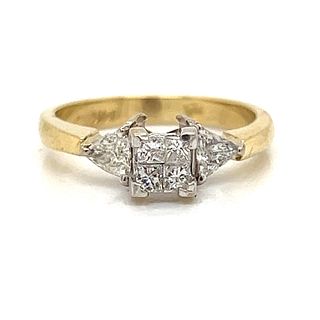 14k Two Tone Diamond Engagement Ring