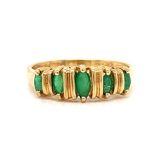 Retro 14k Emerald Ring