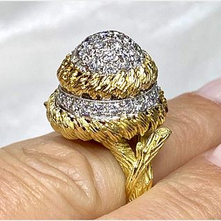 18K Yellow Gold 3.15 Ct. Diamond Cocktail Ring