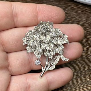 Victorian Platinum Diamond Flower Pendant