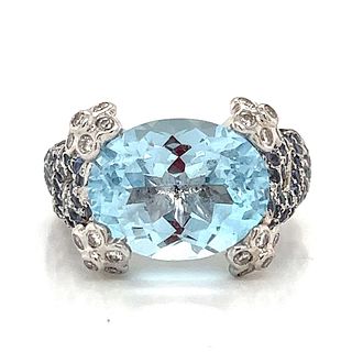 18k Aqua Sapphire Ring