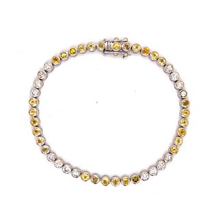18k Diamond & Yellow Sapphire Bracelet