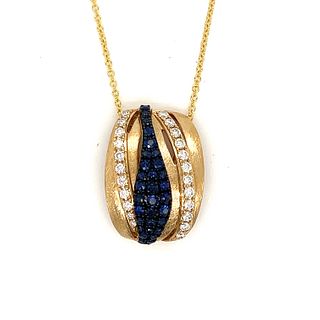 Effy 14k Sapphire Diamond NecklaceÂ 