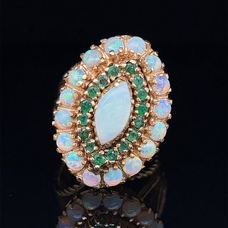 14k Opal Emerald Ring