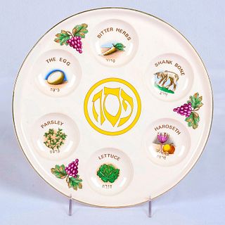 Round Ceramic Passover Seder Plate