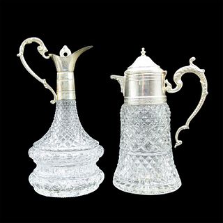 2 Vintage WA Italy Silver Plate, Decanter and Pitcher