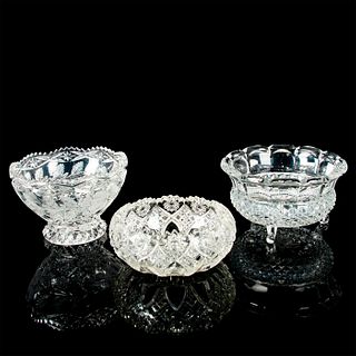 Set of 3 Cut Crystal Decorative Bowls