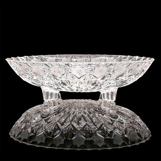 Vintage American Cut Glass Oval Footed Dish