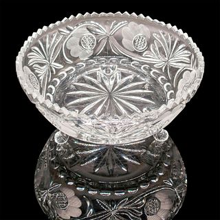 Vintage American Cut Glass Footed Centerpiece Bowl