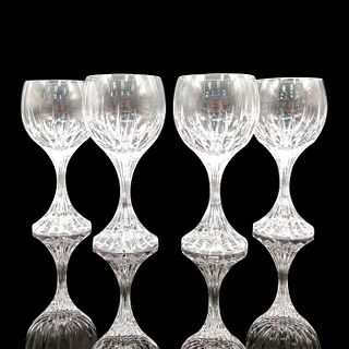 4pc Baccarat Crystal Massena White Wine Glasses
