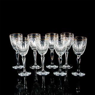 8pc Marquis Waterford Wine Glasses, Hanover Gold