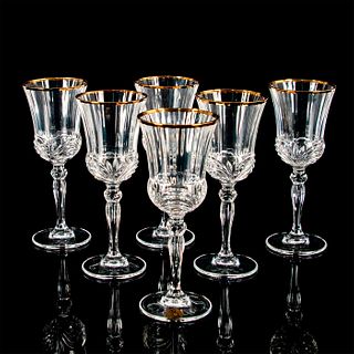 Set of 6 Royal Crystal Rock Aurea Gold Wine Glasses