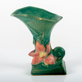 Roseville Style Pottery Cornucopia Vase